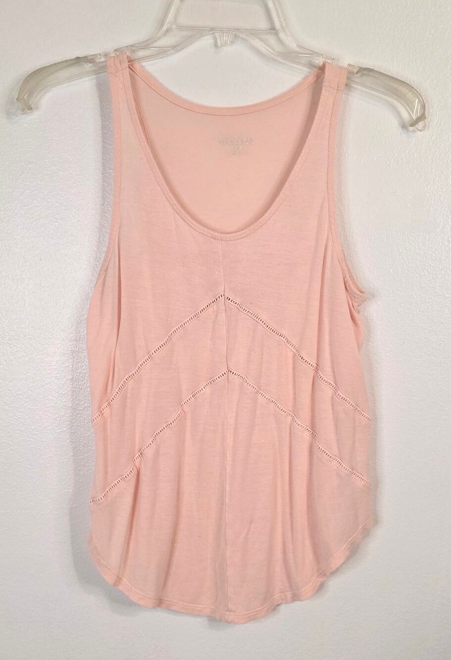 Merona Tank Top Women S/P Pink Boho Detail Boho Coastal Cowgirl Whimsy Cottage